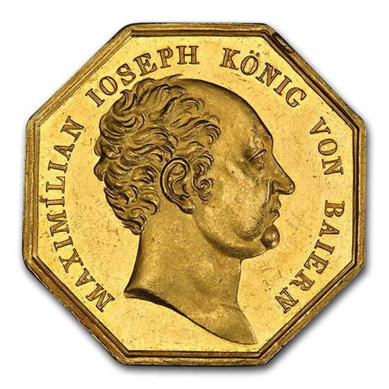 1806 German States Bavaria Gold Medal 5 Ducats SP-62 PCGS 1806 German States Bavaria Gold Medal 5 Ducats SP-62 PCGS